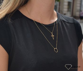 Złoty naszyjnik celebrytka koło i krzyż✓Złote Naszyjniki Damskie w Sklepie z Biżuterią zegarki-diament.pl✓Piękne i Eleganckie Naszyjniki dla Kobiet✓Prawdziwe Złoto ✓ (3).JPG